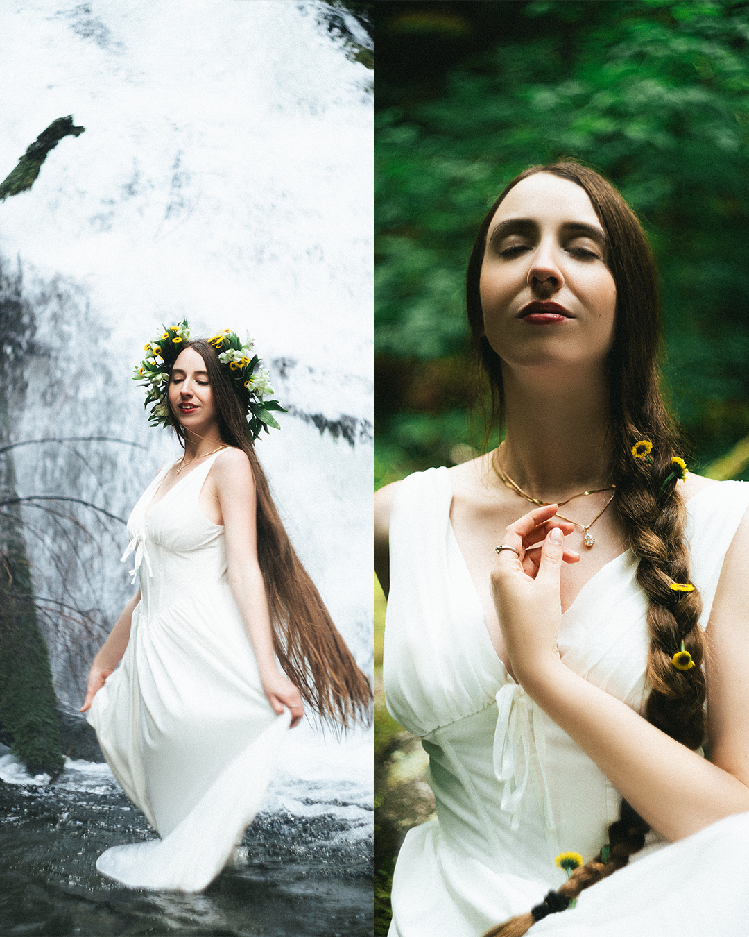 Ethereal Film-like Portraits at a Glacial Waterfall Near Mount Hood — photograph 17 of 20
